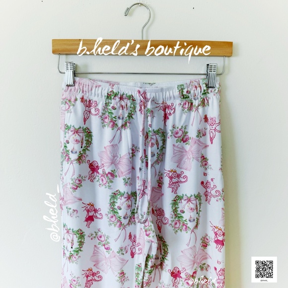 Roller Rabbit x LoveShackFancy Men’s Merry Monkey Beaux Spencer PJs Holiday Pink - Picture 11 of 17